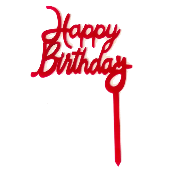 Party Animal Direct PINK ACRYLIC HAPPY BIRTHDAY TOPPER