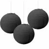 Party Animal Direct PAPER LANTERNS BLACK (PACK OF 3)