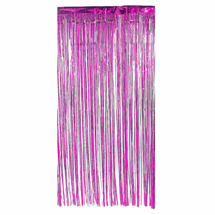 Party Animal Direct METALLIC HOT PINK FOIL CURTAIN 91.4CM X 2.4M