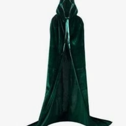 Party Animal Direct GREEN HOODED VELVETEEN CAPE
