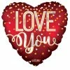 Party Animal Direct Valentines Day “Love You” Heart Standard Foil