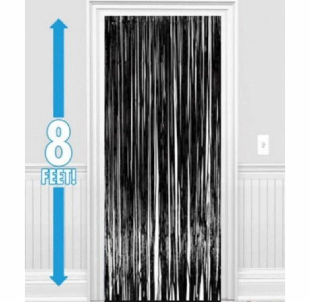 Party Animal Direct Black Metallic Door Curtain