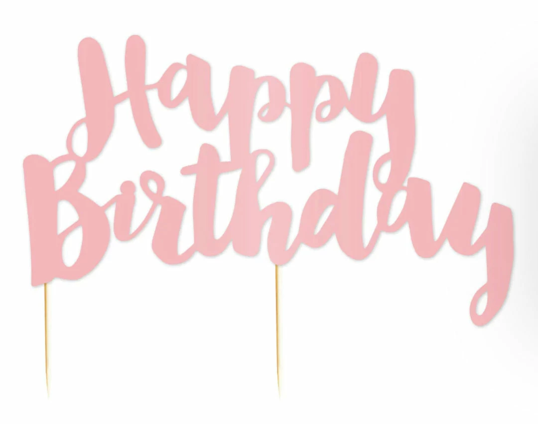 Party Animal Direct HAPPY BIRTHDAY PINK CAKE TOPPER