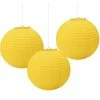 Party Animal Direct PAPER LANTERNS YELLOW (PACK OF 3)