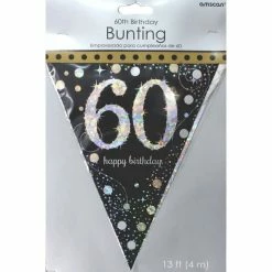 Party Animal Direct SPARKLING CELEBRATION 60TH BIRTHDAY FLAG BANNER