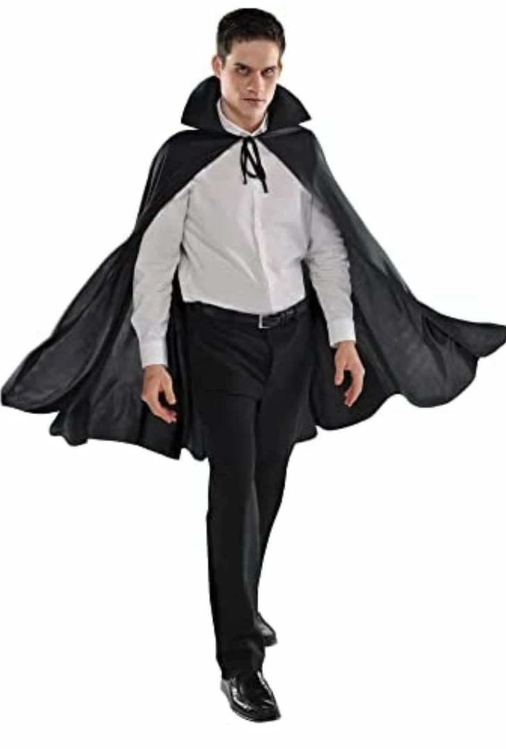 Party Animal Direct ADULT MID-LENGTH COLLARED BLACK CAPE