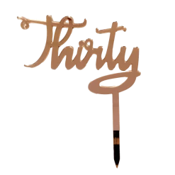 Party Animal Direct THIRTY ROSE GOLD ACRYLIC TOPPER
