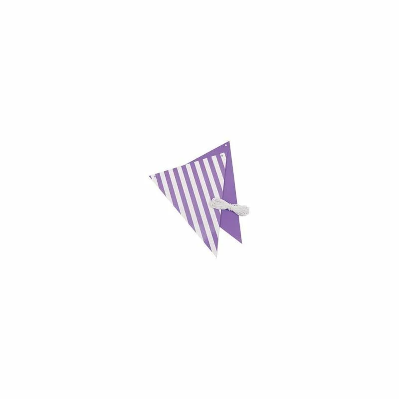 Party Animal Direct Lilac Stripe Reversible Bunting - 3m Purple