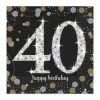 Party Animal Direct SPARKLING CELEBRATION 40TH BIRTHDAY SMALL NAPKINS / SERVIETTES (PACK OF 16)