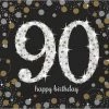 Party Animal Direct SPARKLING CELEBRATION 90TH BIRTHDAY LARGE NAPKINS / SERVIETTES (PACK OF 16)
