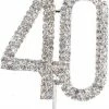Party Animal Direct 40 DIAMANTÉ CAKE TOPPER 40th Birthday