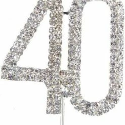 Party Animal Direct 40 DIAMANTÉ CAKE TOPPER 40th Birthday
