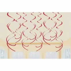 Party Animal Direct RED SWIRLS (PACK OF 12)