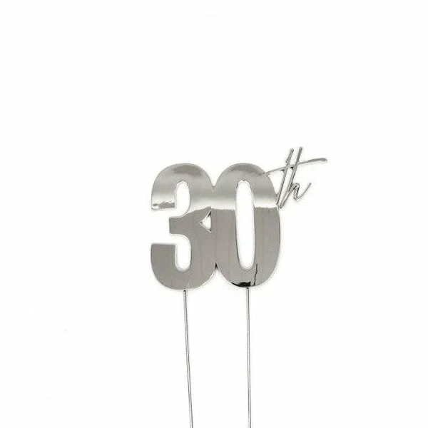 Party Animal Direct 30TH SILVER CAKE TOPPER