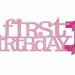 Party Animal Direct 1ST BIRTHDAY GIRL PINK GLITTER TABLE DECORATION