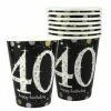 Party Animal Direct SPARKLING CELEBRATION 40TH BIRTHDAY PAPER CUPS (PACK OF 8)