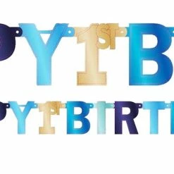 Party Animal Direct BOYS HAPPY 1ST BIRTHDAY JOINTED BANNER 2.95M