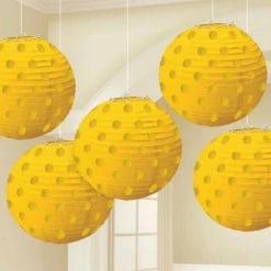 Party Animal Direct MINI PAPER PAPER LANTERNS 5PK - YELLOW