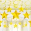 Party Animal Direct STAR SWIRL DECORATIONS PK30 - YELLOW