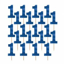 Party Animal Direct BOYS 1ST BIRTHDAY PINK FOIL CUPCAKE PICKS (PACK OF 36)