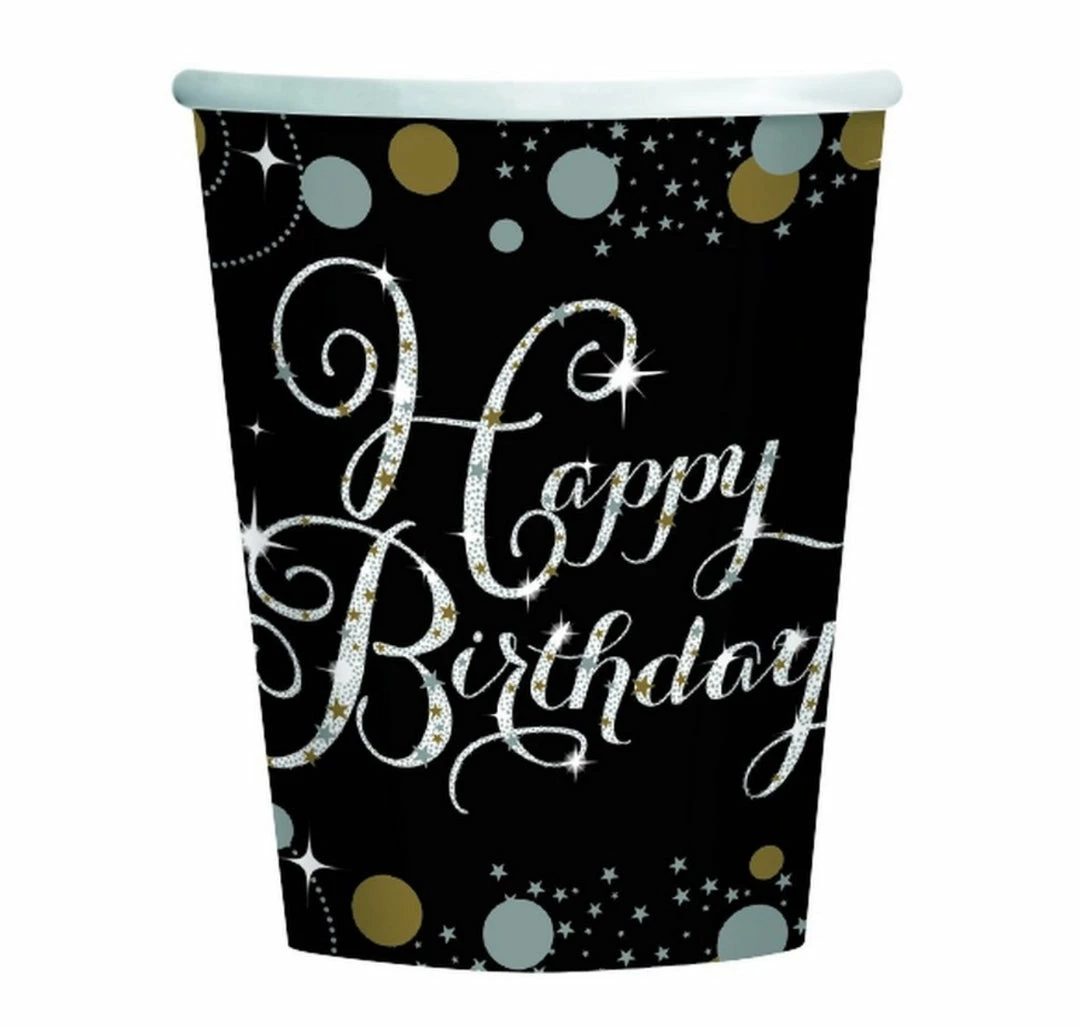 Party Animal Direct SPARKLING CELEBRATION HAPPY BIRTHDAY PAPER CUPS (PACK OF 8)