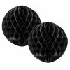 Party Animal Direct BLACK HONEYCOMB BALL - 2PK 15CM