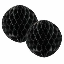 Party Animal Direct BLACK HONEYCOMB BALL - 2PK 15CM