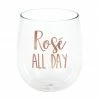 Party Animal Direct ROSE ALL DAY STEMLESS PLASTIC WINE GLASS