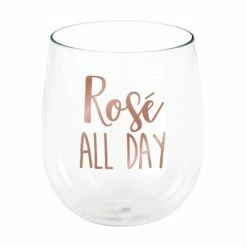 Party Animal Direct ROSE ALL DAY STEMLESS PLASTIC WINE GLASS