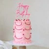 Party Animal Direct HAPPY BIRTHDAY PINK ACRYLIC TOPPER