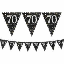 Party Animal Direct SPARKLING CELEBRATION 70TH BIRTHDAY FLAG BANNER