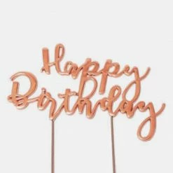 Party Animal Direct HAPPY BIRTHDAY ROSE GOLD METAL CAKE TOPPER