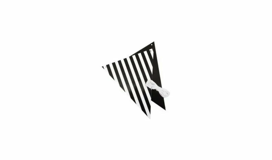 Party Animal Direct Black Stripe Reversible Bunting - 3m