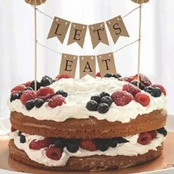 Party Animal Direct Kraft Table Banner Paper & Wooden Picks Kraft Partyware