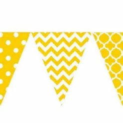 Party Animal Direct YELLOW & WHITE PENNANT BANNER