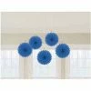 Party Animal Direct MINI FAN DECORATIONS 5 PACK - ROYAL BLUE