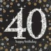 Party Animal Direct SPARKLING CELEBRATION 40TH BIRTHDAY LARGE NAPKINS / SERVIETTES (PACK OF 16)