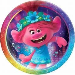 Party Animal Direct Trolls Prismic Plates Barbie