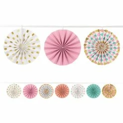 Party Animal Direct PASTEL DOT AND CHEVRON PAPER FAN GARLAND
