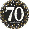 Party Animal Direct SPARKLING CELEBRATION 70TH BIRTHDAY LARGE PAPER PLATES (PACK OF 8)