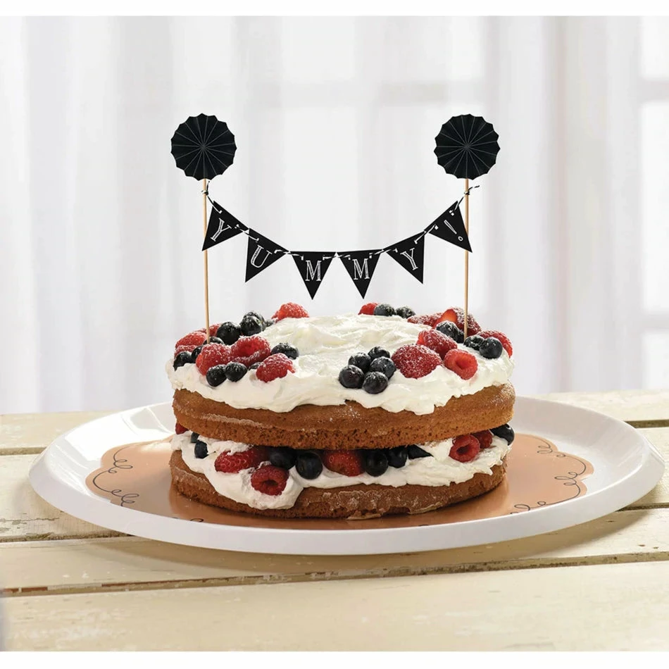 Party Animal Direct Chalkboard Table Banner Paper W/ Wood Pick Kraft Partyware