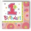 Party Animal Direct 1st Birthday One-derful Birthday Girl Luncheon Napkins - 16pk