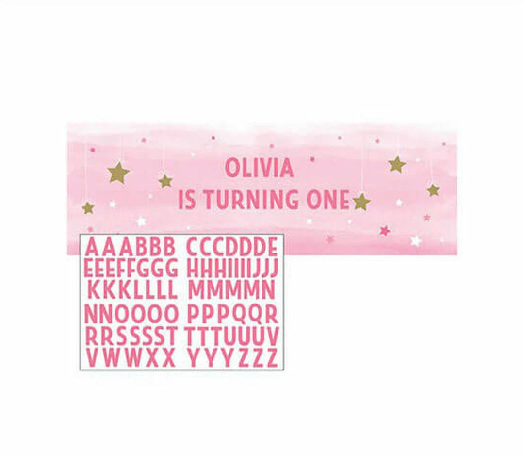 Party Animal Direct ONE LITTLE STAR GIRL PARTY BANNER