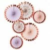 Party Animal Direct ROSE GOLD FOILED FAN DECORATIONS Baby Shower