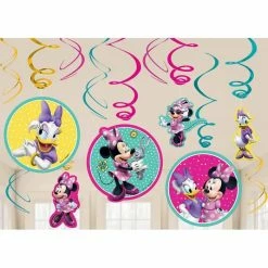 Party Animal Direct MINNIE MOUSE SWIRL DECORATIONS (PACK OF 12)