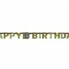Party Animal Direct Sparkling Celebration Happy 18th Birthday Letter Banner - Gold