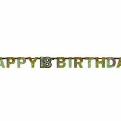Party Animal Direct Sparkling Celebration Happy 18th Birthday Letter Banner - Gold