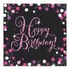 Party Animal Direct PINK CELEBRATION HAPPY BIRTHDAY LARGE NAPKINS / SERVIETTES (PACK OF 16)