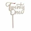 Party Animal Direct TWENTY ONE SILVER ACRYLIC TOPPER