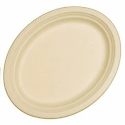 Alpen Sugarcane Oval Plates 325x260mm Natural P10 Eco Range